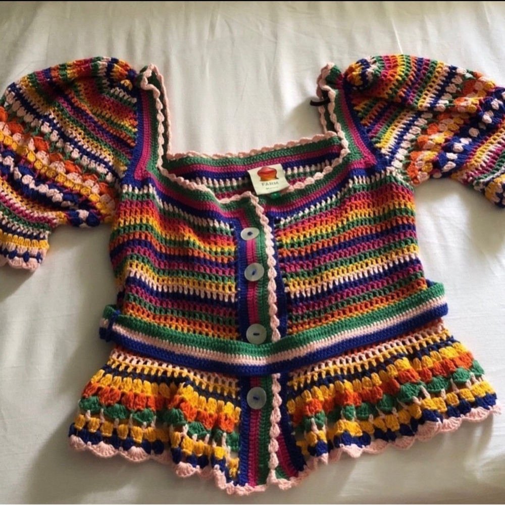 FARM Rio Multicolor Crochet woman’s Top
